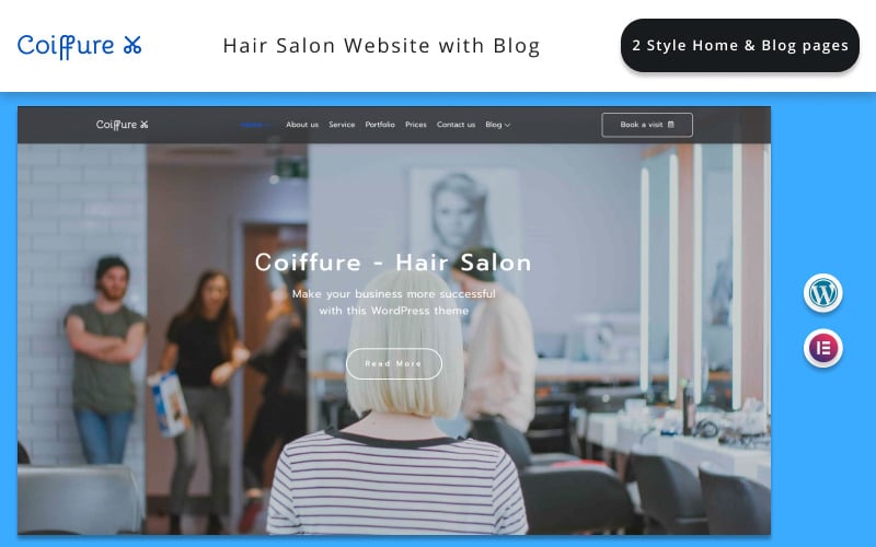 Сoiffure - Situs Web Salon Rambut dengan Tema Blog Elementor WordPress