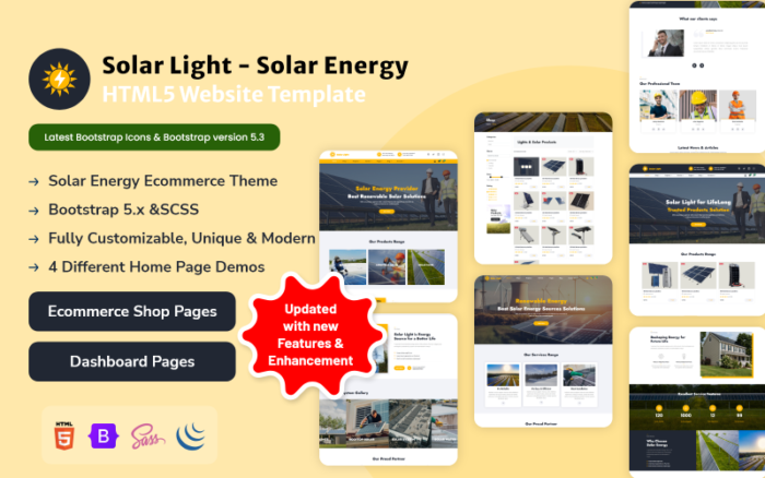 Solar Light - Template HTML5 untuk Situs Web Energi Surya