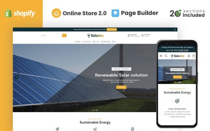 Solarize - Tema Shopify Energi Surya