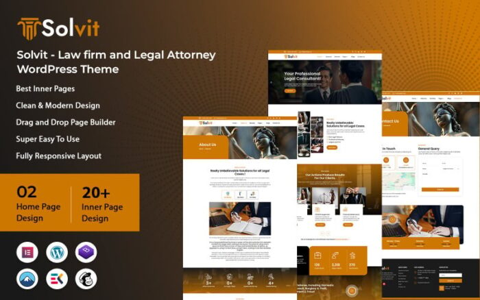 Solvit - Law firm and Legal Attorney WordPress Theme