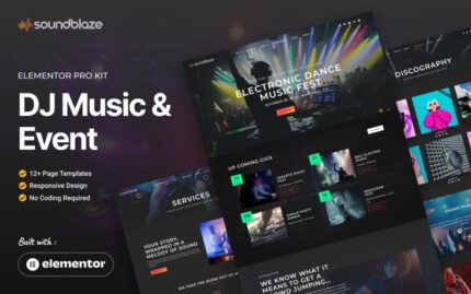 Soundblaze - Kit Template Elementor Pro Musik & Acara DJ