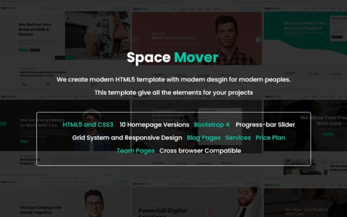 Templat Situs Web Space Mover