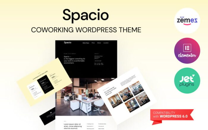 Spacio - Tema WordPress Coworking untuk Menyatukan Pekerja