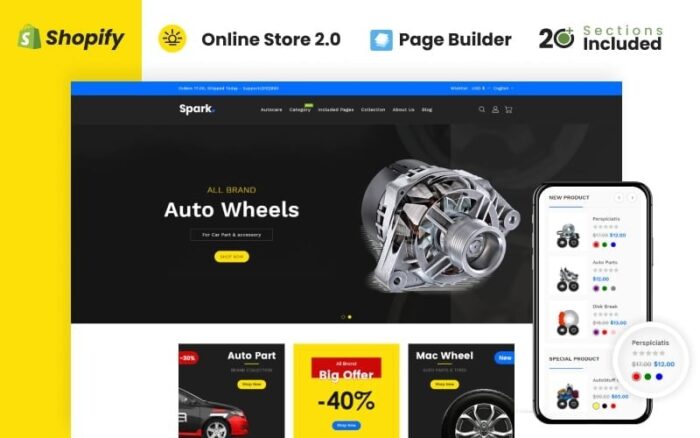 Tema Shopify Toko Suku Cadang Mobil Spark