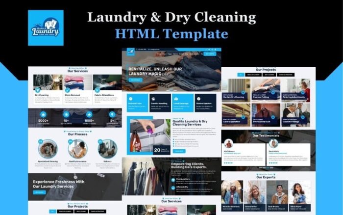 Sparkle - Templat Situs Web HTML5 Layanan Binatu dan Cuci Kering