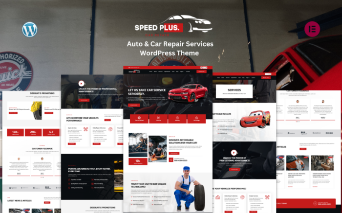 Tema WordPress Speed Plus - Layanan Perbaikan Mobil & Otomotif