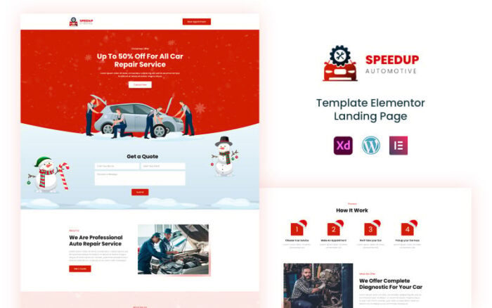 Speedup Automotive - Template Elementor Siap Pakai untuk Layanan Perbaikan Mobil