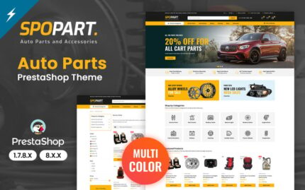 Tema PrestaShop Suku Cadang Mobil dan Perkakas Mesin Spopart