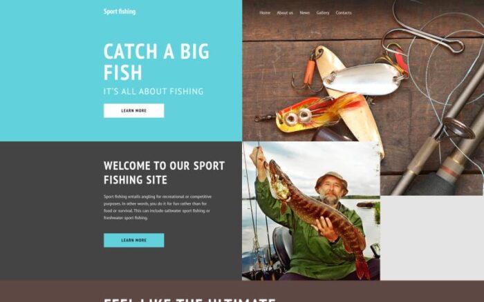 Template Situs Web Olahraga Memancing