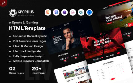 Sportius - Football Club & Sports News HTML Template