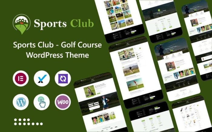 Tema WordPress Elementor Klub Olahraga - Lapangan Golf dan Klub