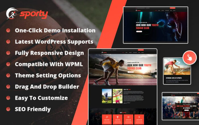 SPORTY - Tema WordPress Klub Olahraga dengan Generator Konten AI