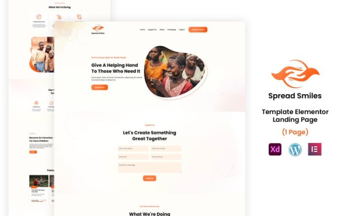 Spread Smile - NGO Services Ready to Use Elementor Template