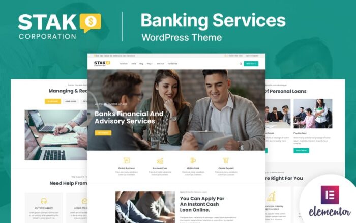 Stak - Tema WordPress Perbankan, Pinjaman Bisnis dan Keuangan