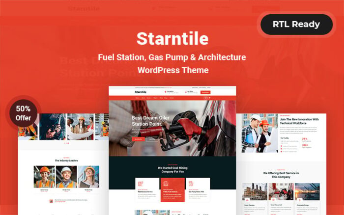 Starntile - Tema WordPress Stasiun Bahan Bakar, Pompa Bensin & Arsitektur