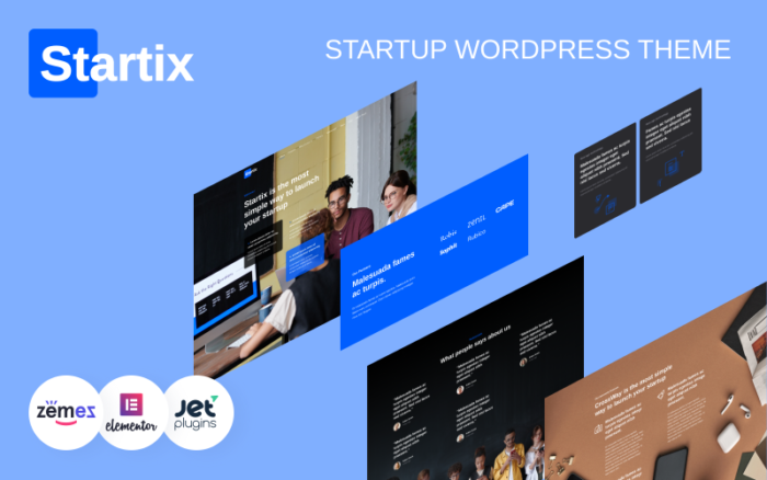 Startix - Tema WordPress Satu Halaman Modern Untuk Tema WordPress Startup