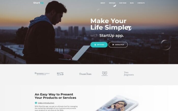 StartUp - Template Halaman Arahan HTML5 untuk Perusahaan Rintisan Bisnis