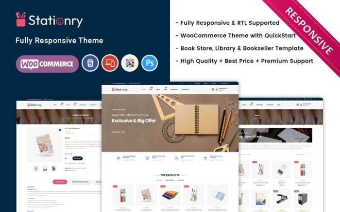 Tema Responsif WooCommerce untuk Toko Alat Tulis dan Buku