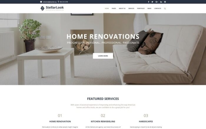 StellarLook - Tema WordPress Renovasi & Desain Interior