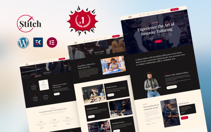 Kit Template WordPress Elementor Jahitan Penjahit & Kerajinan Tangan