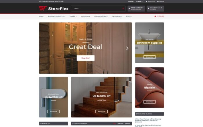 StoreFlex - Template OpenCart Responsif Bahan Bangunan