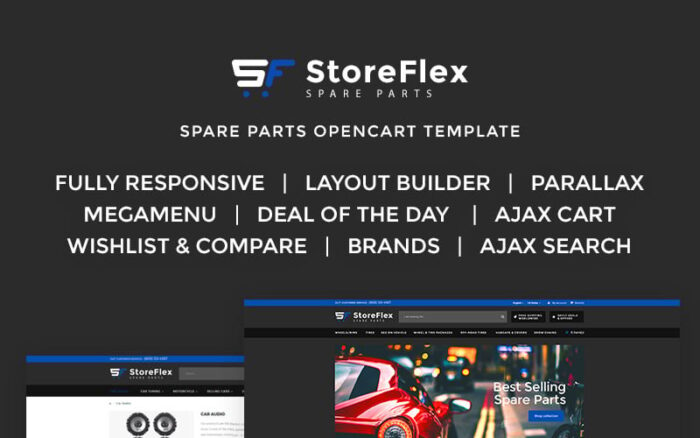 StoreFlex - Template OpenCart Toko Online Suku Cadang Mobil Mewah