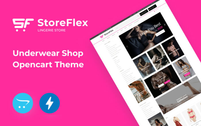 Template Situs Web Lingerie StoreFlex untuk Toko Pakaian Dalam Template OpenCart