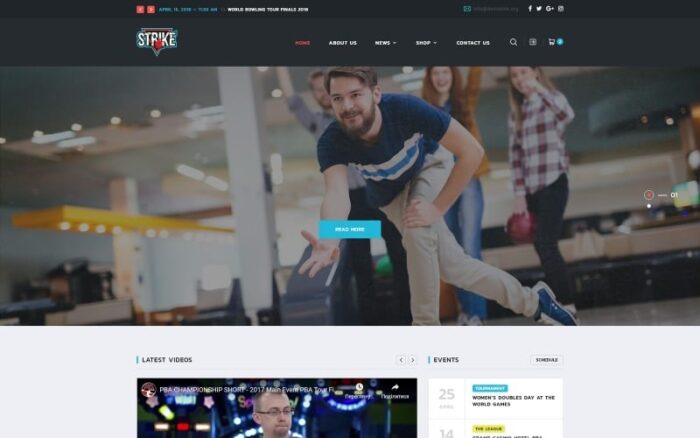 Strike - Template Situs Web HTML Multihalaman Bowling