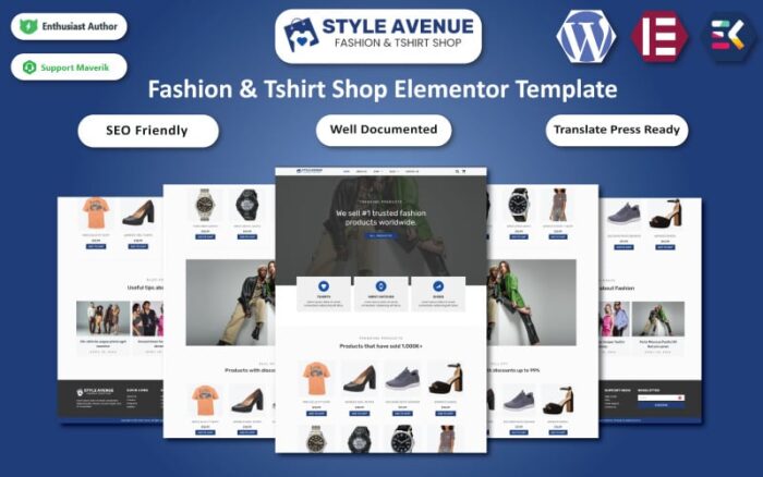 Style Avenue - Template WordPress Elementor Toko Mode & Kaos