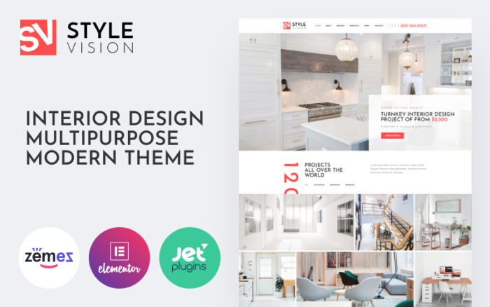 Style Vision - Tema WordPress Elementor Modern Serbaguna Desain Interior