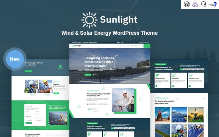 Tema WordPress Responsif Sinar Matahari - Angin dan Energi Matahari