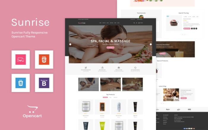 Sunrise - Spa | Facial | Massage OpenCart Template