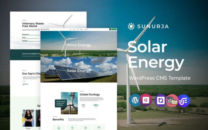 Sunurja -  Solar Panels And Renewable Energy WordPress Elementor Theme