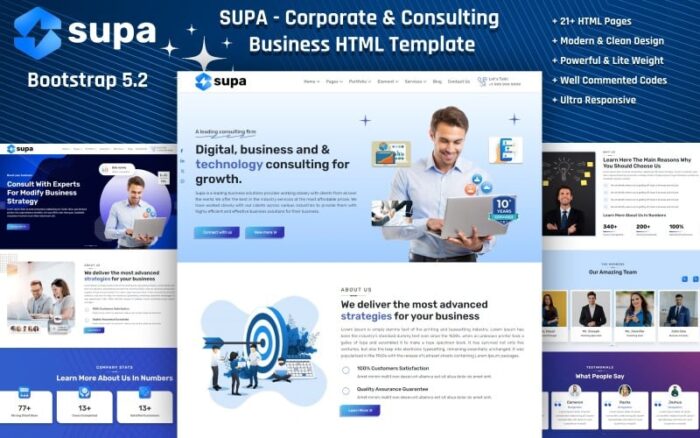 SUPA - Template Situs Web HTML5 Serbaguna Bootstrap Bersih Bisnis Korporat & Konsultasi