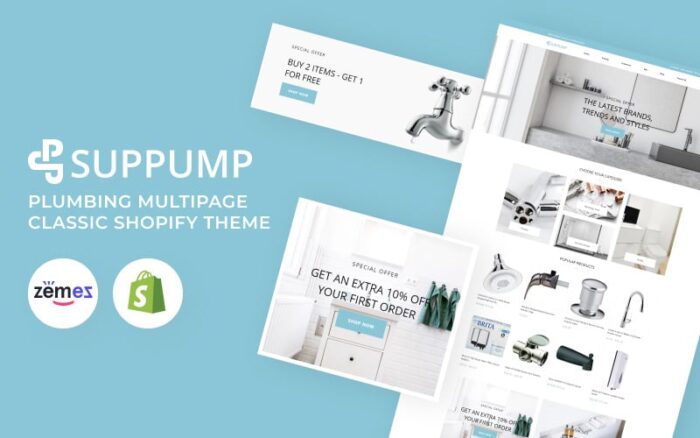 Suppump - Tema Shopify Klasik Multihalaman Perpipaan