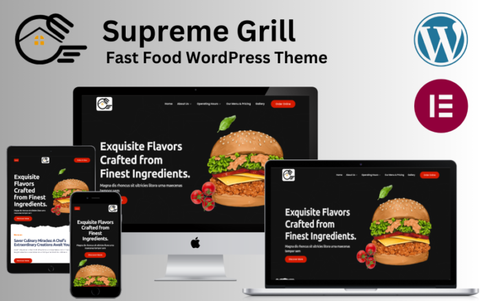 Supreme Grill - Tema WordPress Makanan Cepat Saji