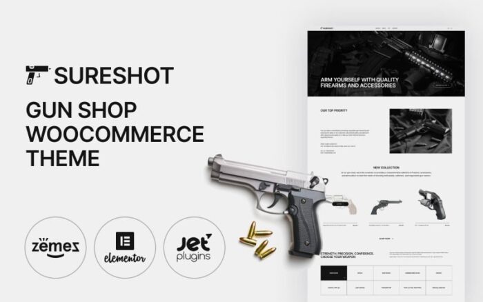 SureShot - Tema WooCommerce Toko Senjata, Klub Menembak, dan Senjata