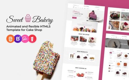 Template Situs Web Responsif Bootstrap 5 Sweet Bakery - Cake Shop