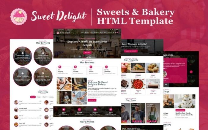 Sweet Delight - Template HTML5 untuk Situs Web Permen & Roti