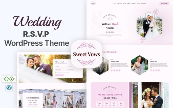 Sweet Vows - Tema WordPress undangan pernikahan digital dan acara