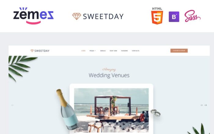 SweetDay - Template Situs Web Agensi Lokasi Pernikahan