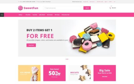 SweetFun - Template OpenCart Toko Online Permen Minimalis