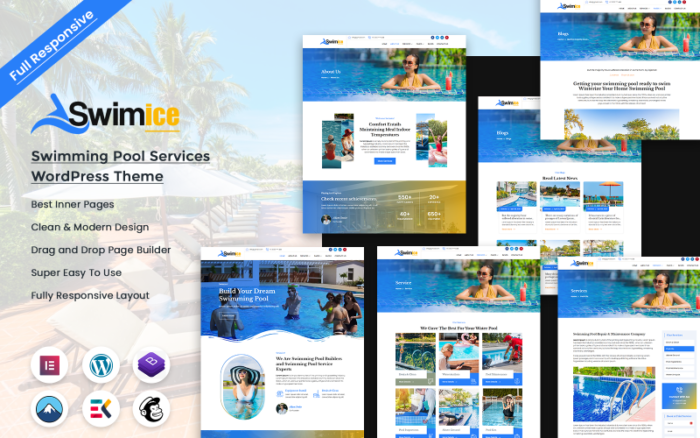 Swimice - Tema WordPress Layanan Kolam Renang