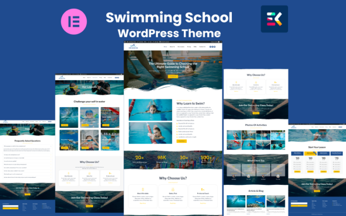 Tema WordPress Elementor Sekolah Renang