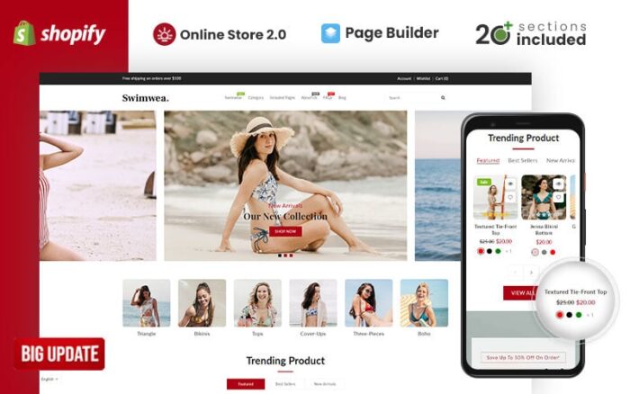 Tema Shopify Toko Pakaian Renang dan Lingerie