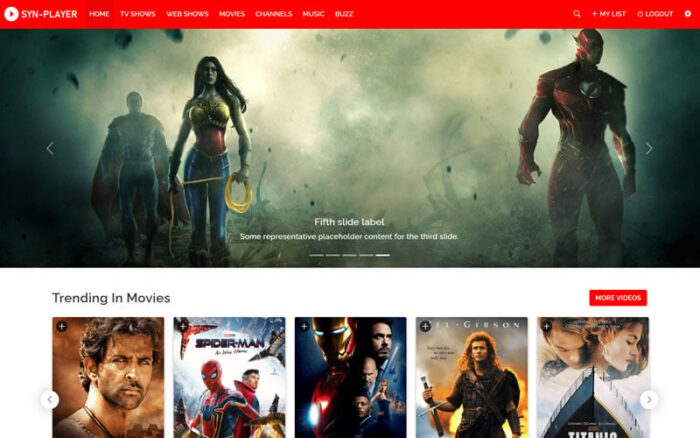 Syn Player - Template HTML5 Film & Acara TV Online