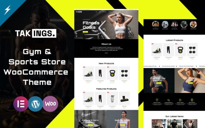 Takings - Tema WooCommerce Toko Olahraga & Gym