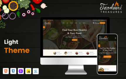 Tandoori Treasure | One Page Indian Restaurant HTML Website Template