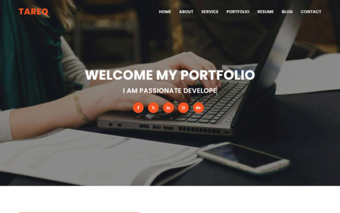 Templat Halaman Arahan HTML5 Portofolio Pribadi Tareq