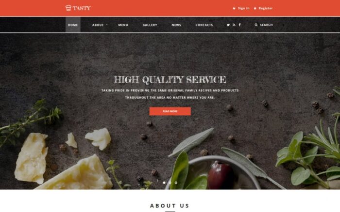 Tasty - Template Situs Web Kafe dan Restoran